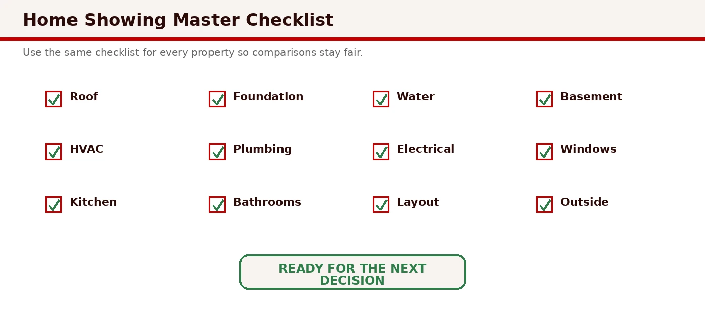 Master home showing checklist diagram summarizing all 25 checkpoints in a single visual